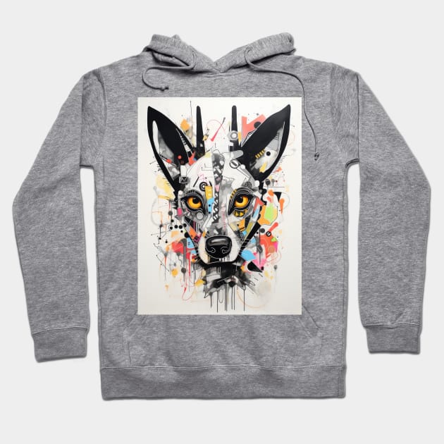 Cartoon African Wild Dog Graffiti #3 Hoodie by Chromatic Fusion Studio